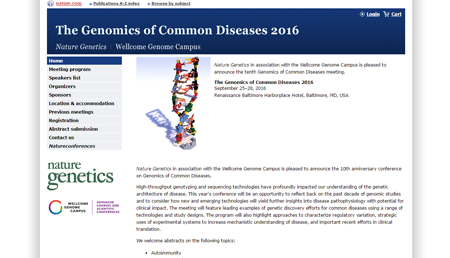 The Genomics of Common Diseases 2016