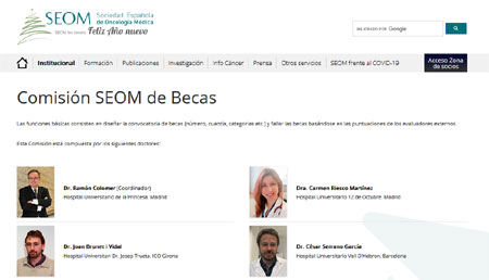 Incorporación a la Comisión de Becas y Premios de la Sociedad Española de Oncología Médica (SEOM) 
