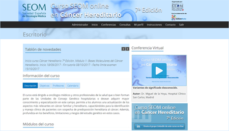 Comienza el 7º Curso SEOM online en Cáncer Hereditario apostando por contenidos prácticos y multidisciplinares