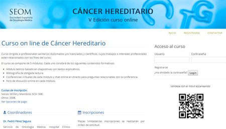 Cáncer hereditario. V Edición curso online.